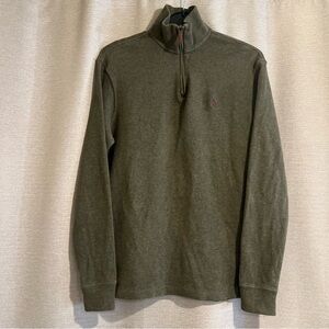 Polo Ralph Lauren Estate Rib Quarter-Zip Olive Green Pullover Sweater Granpacore